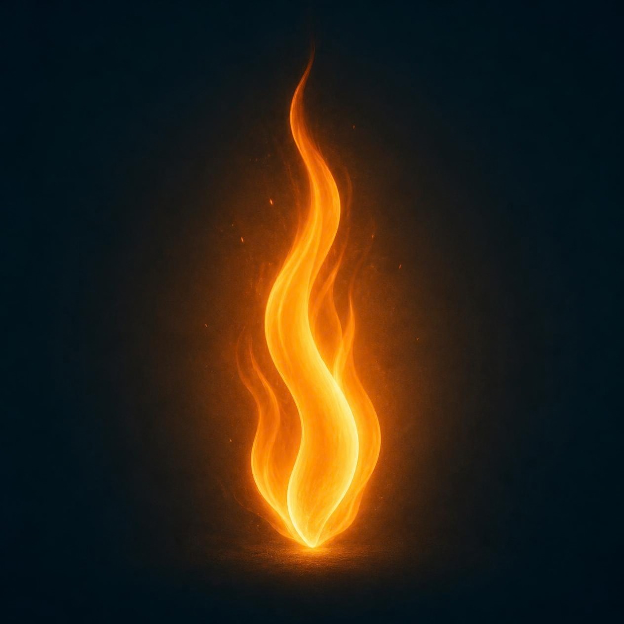 A single flame rising and glowing, representing sustained momentum